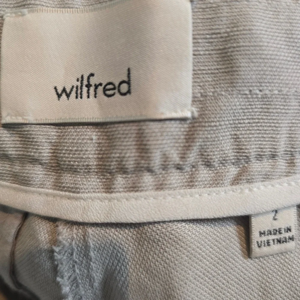 Aritzia Wilfred Allant‎ Linen Blend Tie Waist Pleated Trouser Sz 4 Quiet Luxury